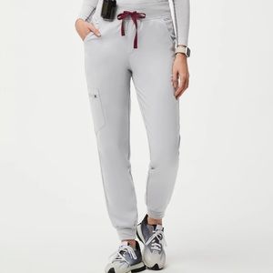 FIGS: Scrub Pants: Cement Zamora High Waisted Jogger Scrub Pants